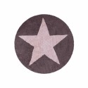 Alfombra Estrella reversible Rosa - Gris Oscuro