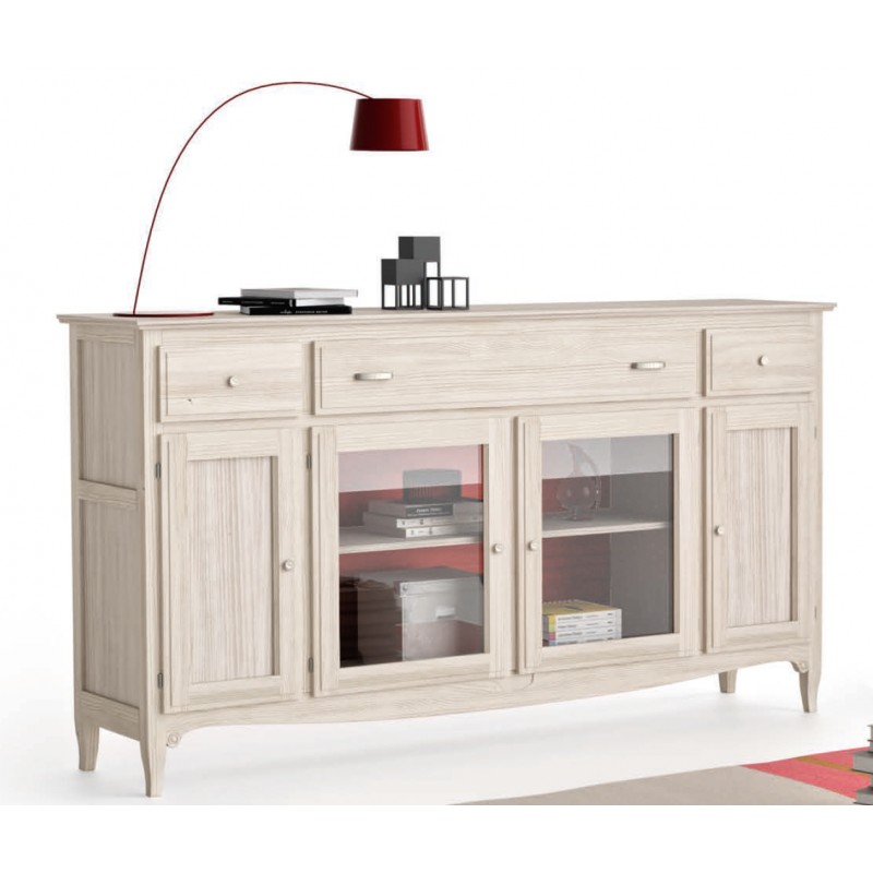 Aparador con puertas de cristal de 190 Fontana FC008 Grupo Seys